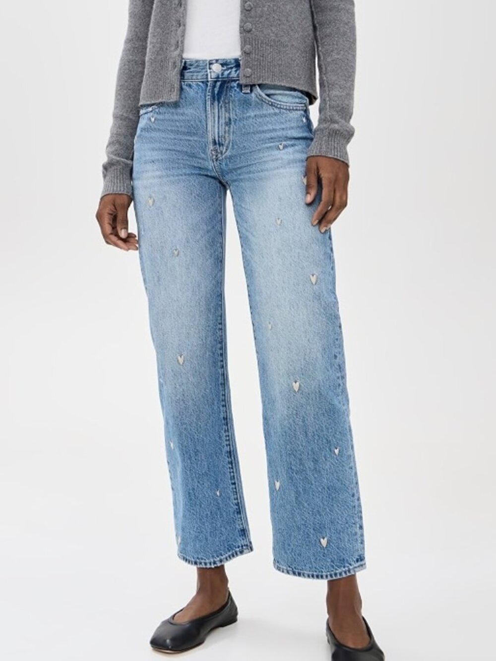 Pistola Lexi Mid Rise Bowed Straight Jean Confetti Vintage Size 24